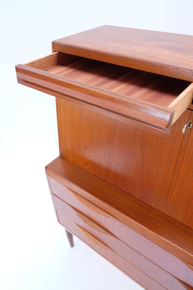 Torvits secretary in teak, retro vintage Danish style from the 1960s.