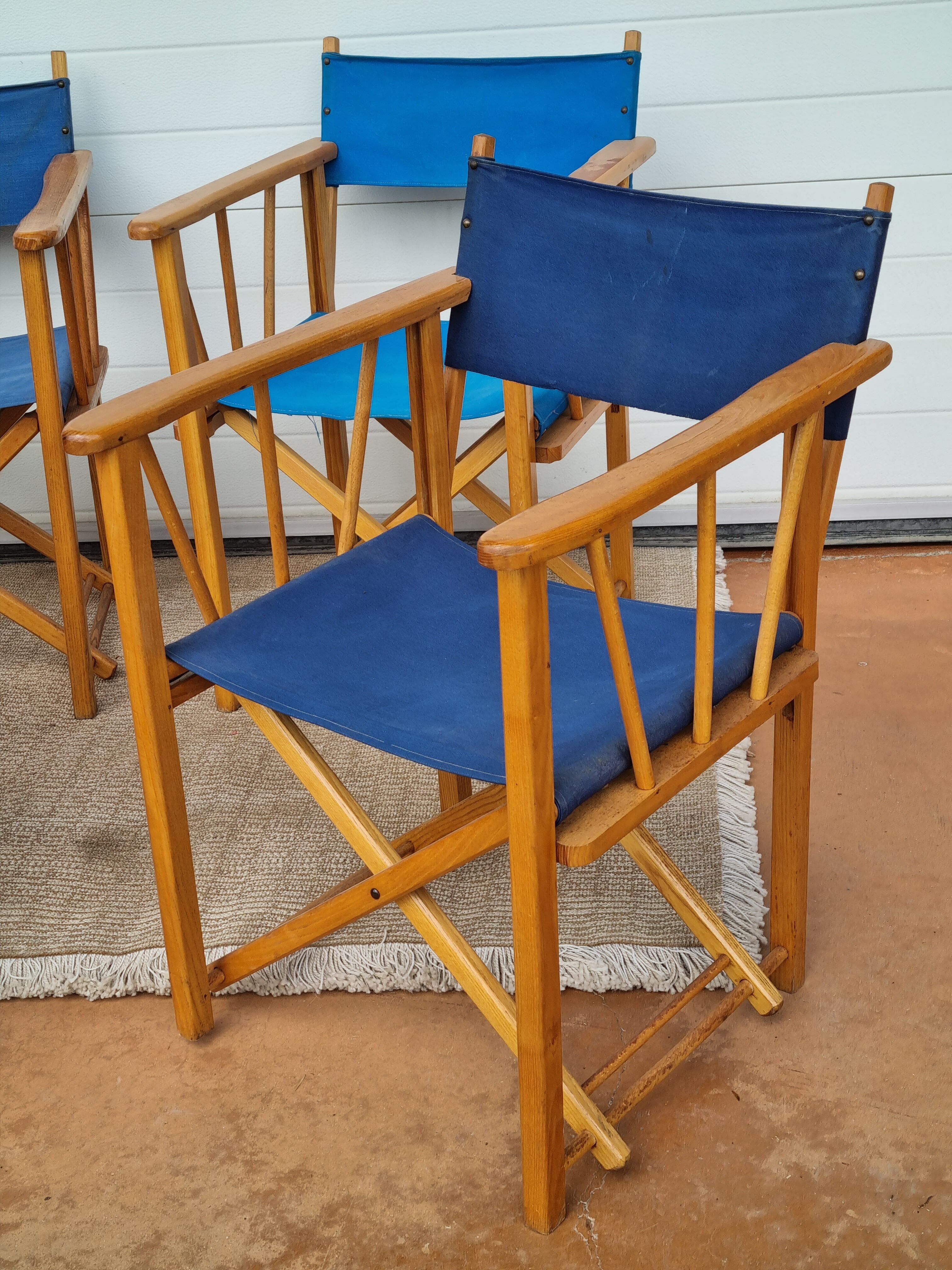 5 Old Folding Chairs from Garden 50 60