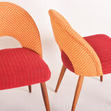 Four czechoslovak midcentury chairs, with new upholstery and original fabric