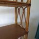 Wooden and rattan bookcase, 1970s-1980s