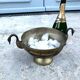 Swan Ice Bucket Brass French Vintage Footed Barware