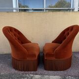 Pair of toad armchairs