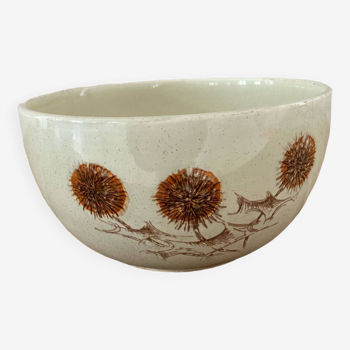 Sarreguemines salad bowl with thistle pattern