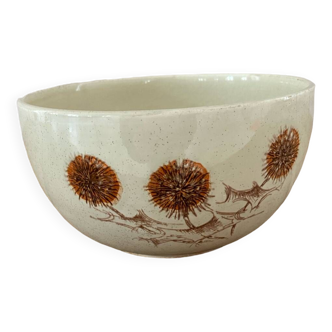 Sarreguemines salad bowl with thistle pattern