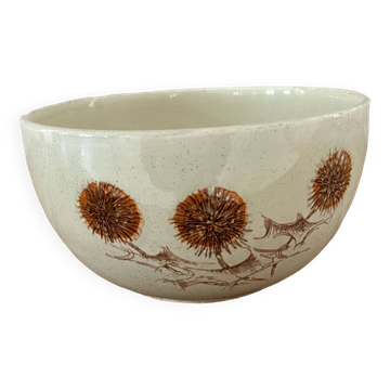 Sarreguemines salad bowl with thistle pattern