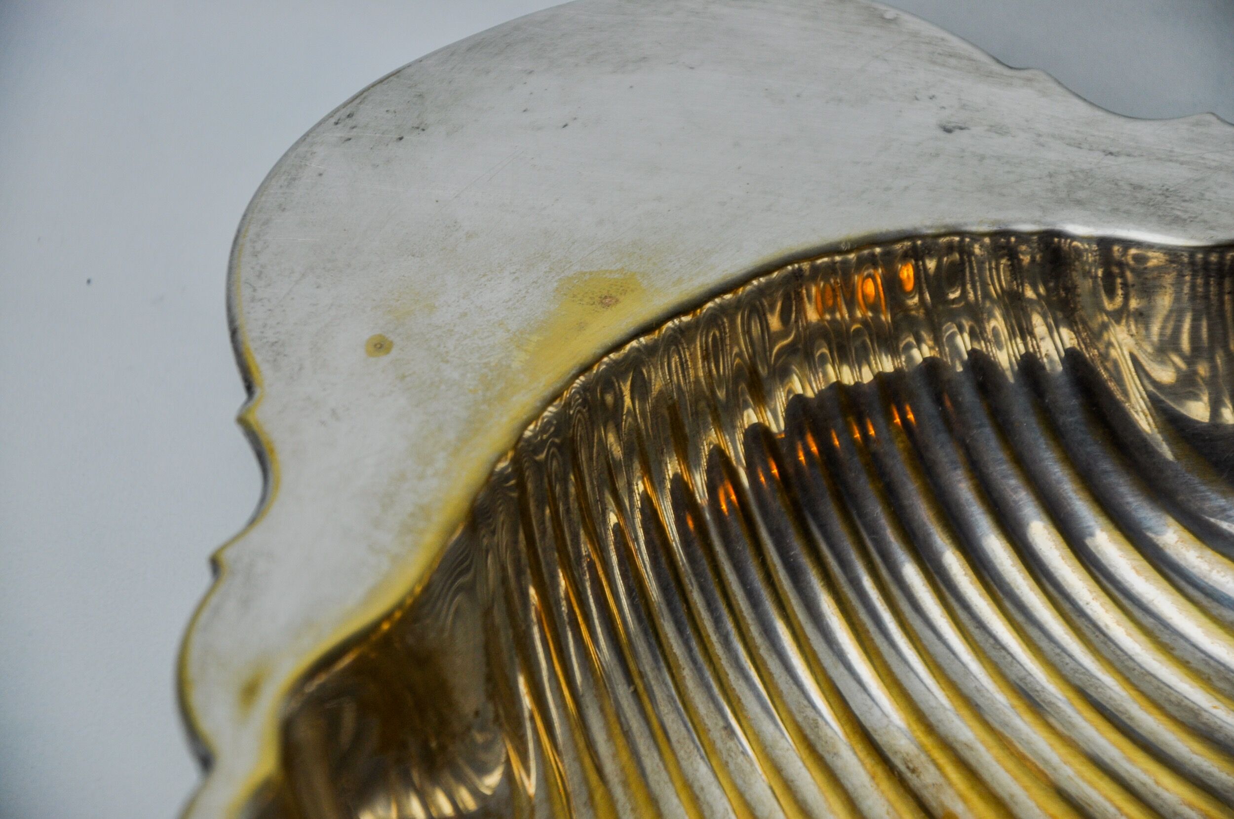 Vide pouch shell, brass, silver plated, Spain, 1970