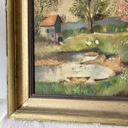 Oil on canvas framed countryside landscape