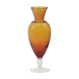 Brown and white opaline vase