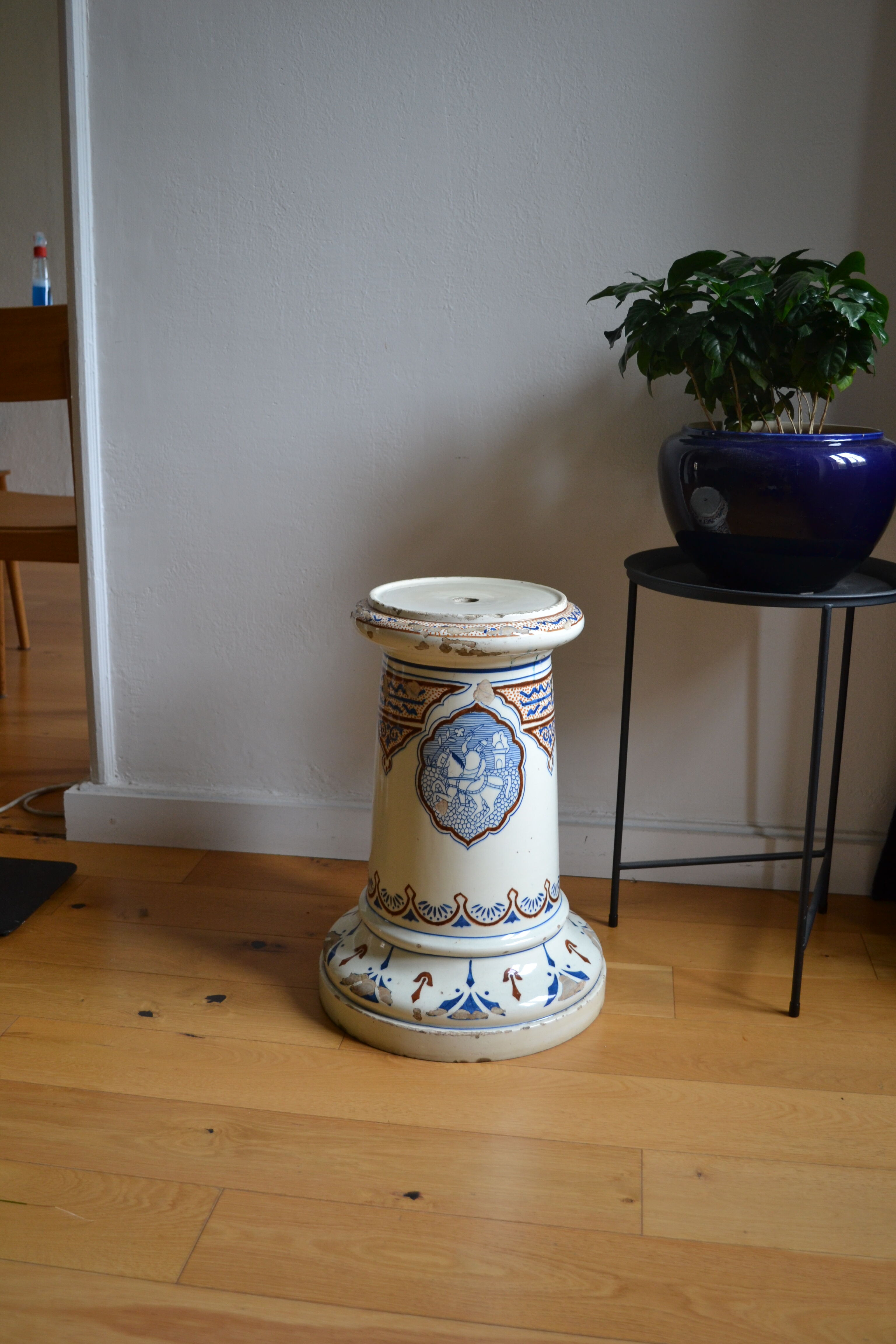 Qajar Persian Ceramic Ottoman Stool 19th Century