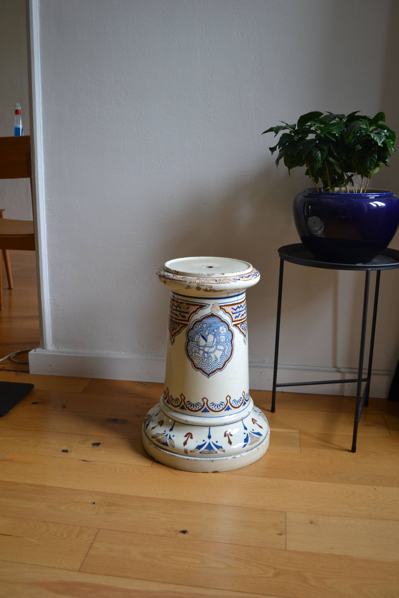 Qajar Persian Ceramic Ottoman Stool 19th Century