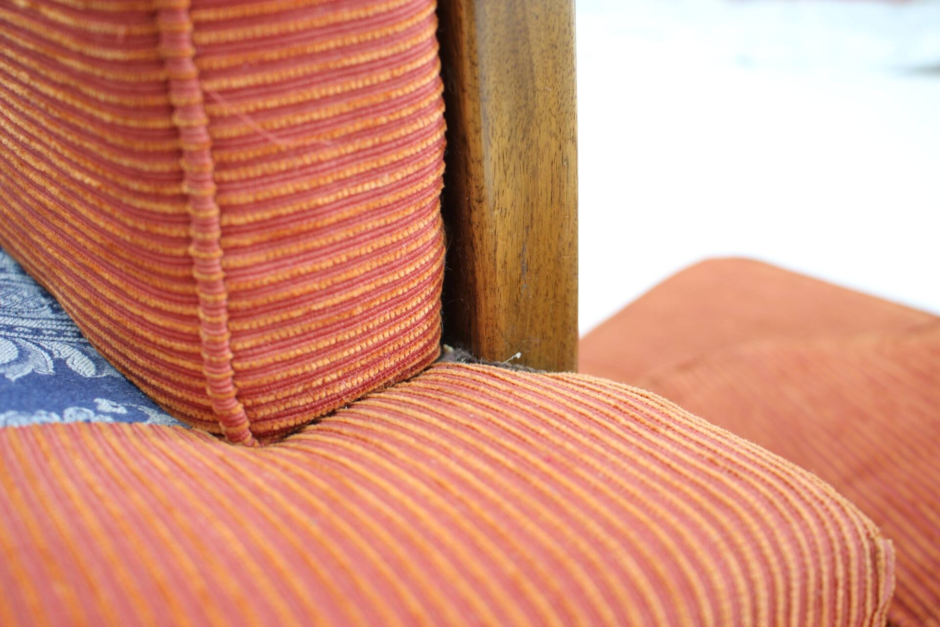 1930s art deco armchair with tabouret, czechoslovakia