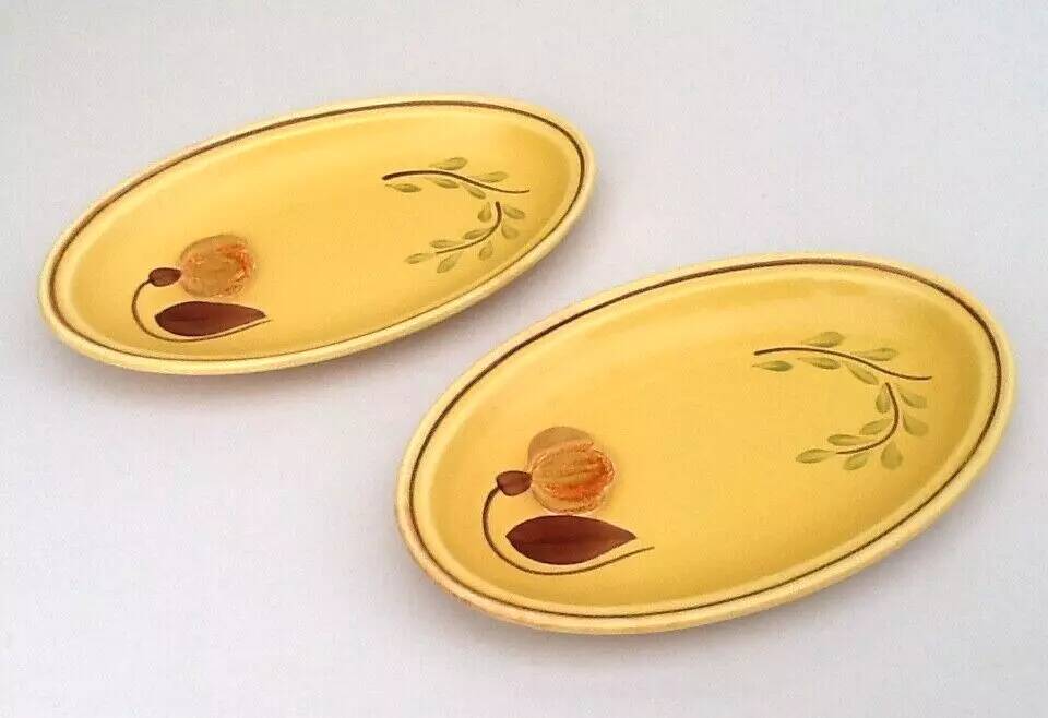 1960s 2 dishes Ateliers du Revernay France (Digoin Saône-et-Loire) Matte stoneware