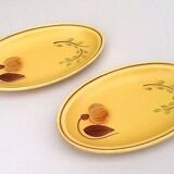 1960s 2 dishes Ateliers du Revernay France (Digoin Saône-et-Loire) Matte stoneware