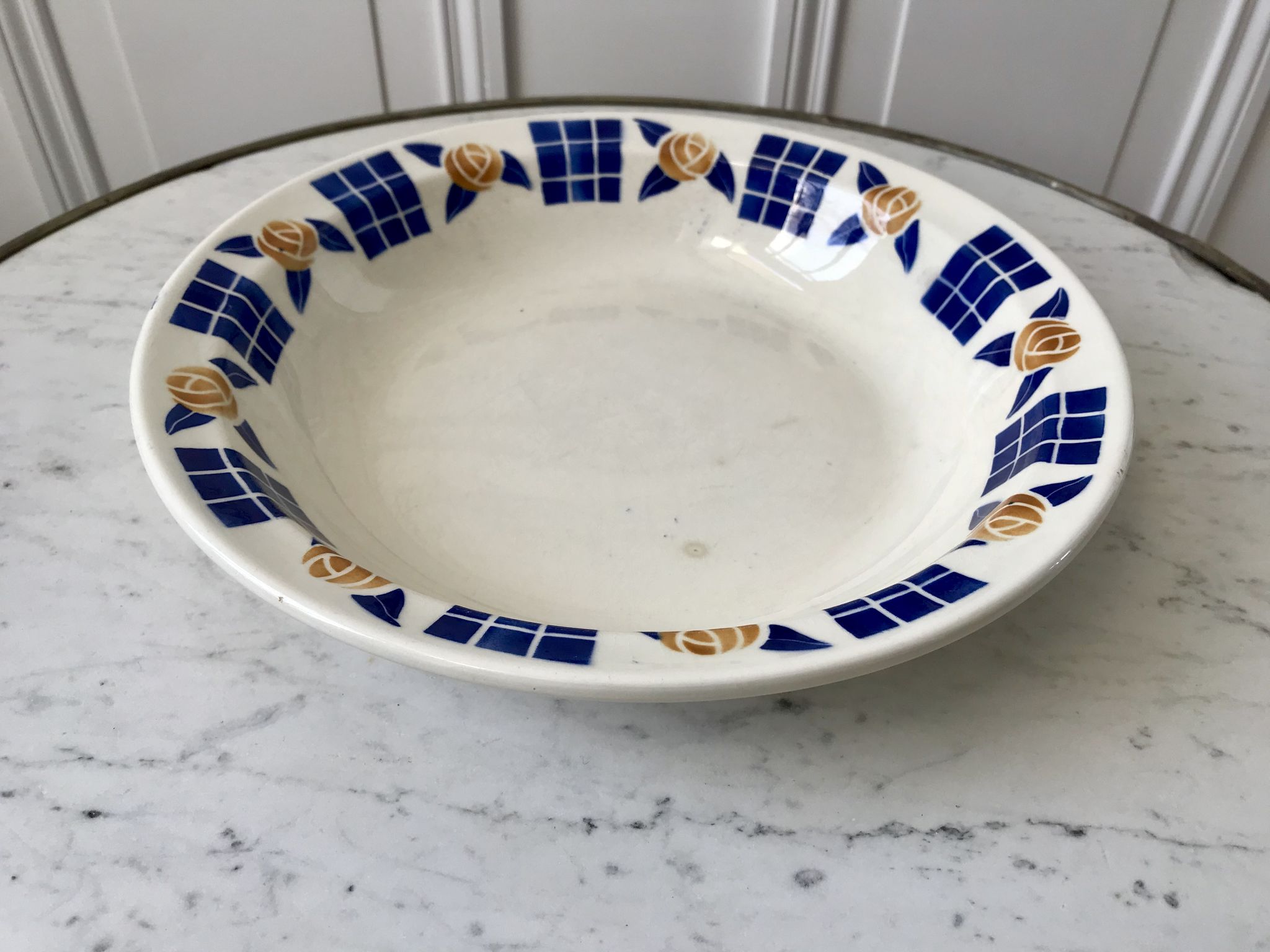 Hollow dish / salad bowl badonviller with geometric patterns 30s