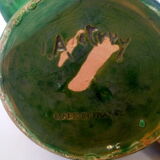 Jean Austruy enamelled green vase