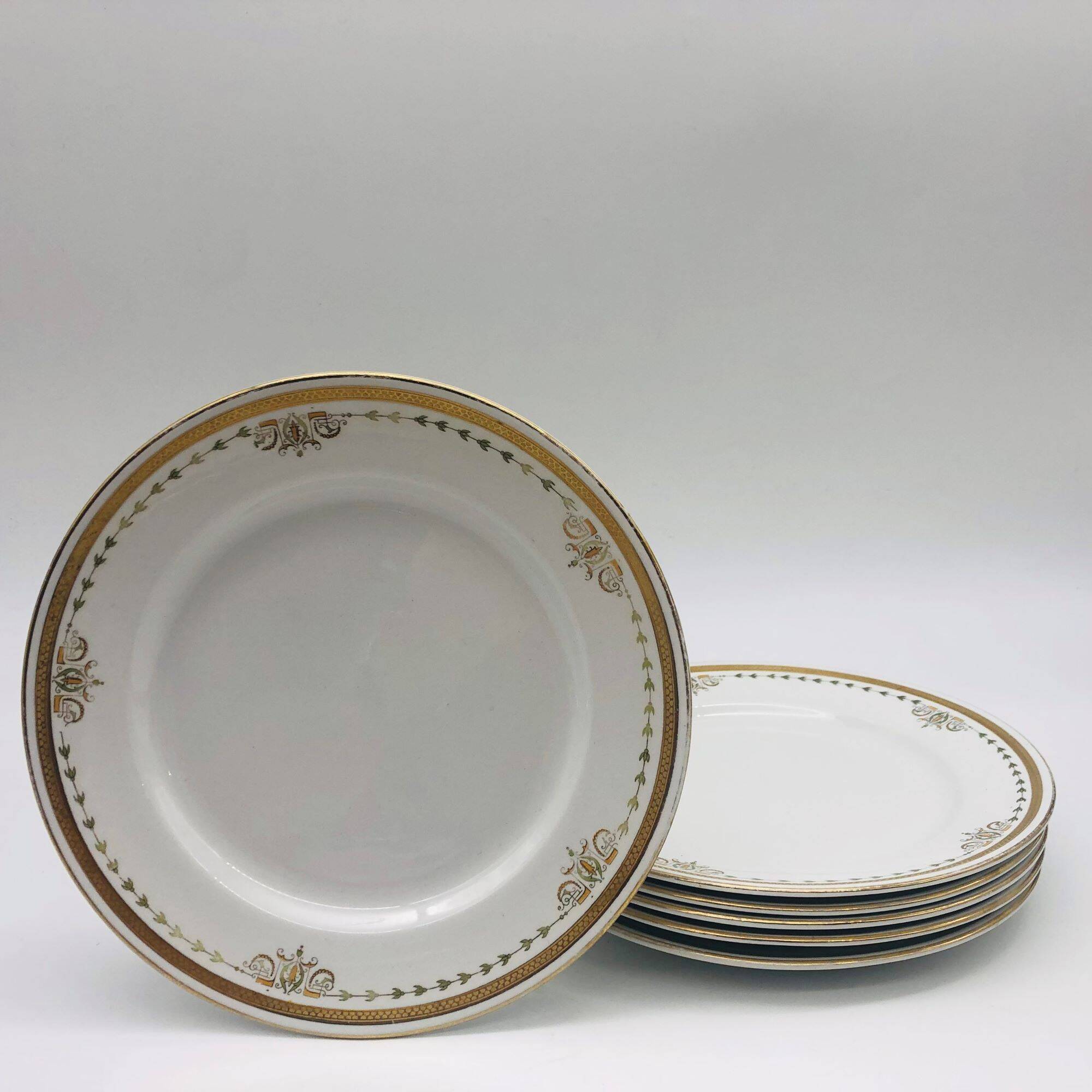 6 Vintage Dessert Plates, Keeling & Co Losol Ware Burslem.