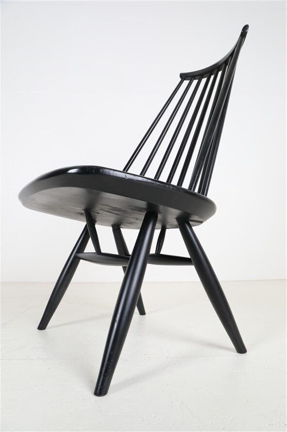 Asko / Ilmari Tapiovaara “Mademoiselle” spindle back lounge chair / Mid Century Modern Design / Finland / 1950s-1960s / black