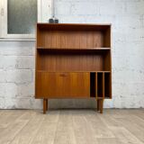 Scandinavian bookcase signed Clausen & Vintage teak sound, 60s