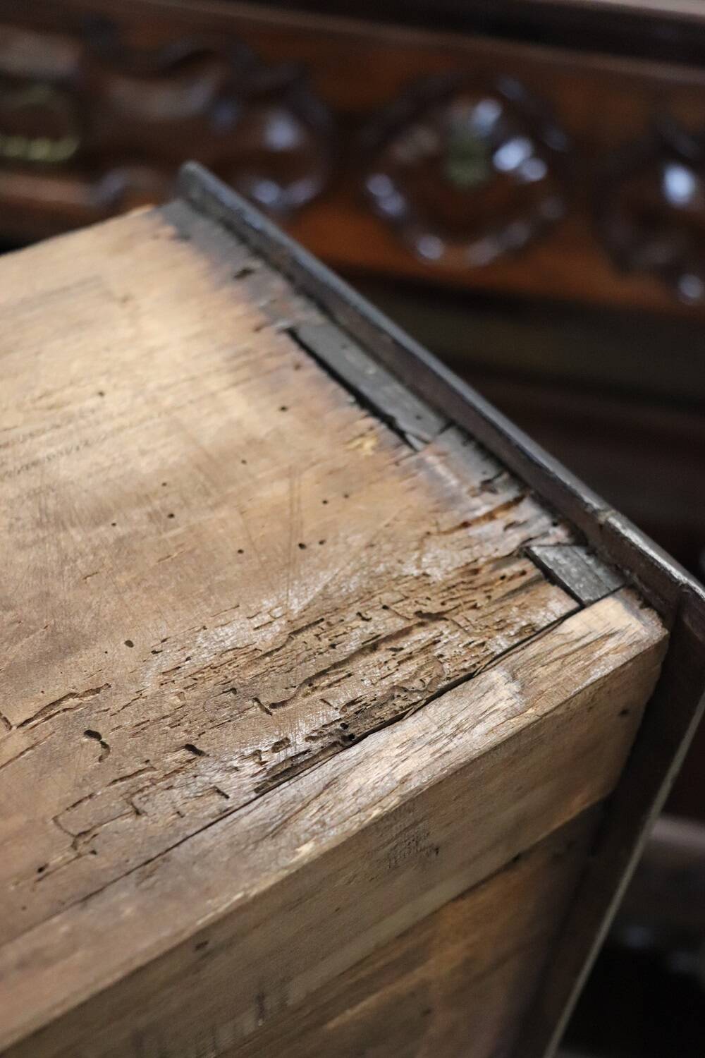 Antique Carved Walnut Chest of Drawers, 17th Century