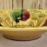 Old Sarreguemines barbotine fruit bowl salad bowl circa 1920