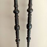 18th century fireplace tongs in wrought iron