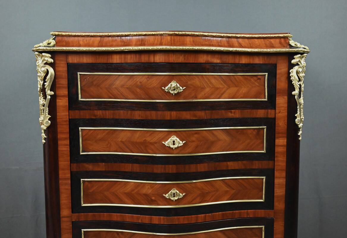 Secretary in precious wood marquetry, Napoleonic III period – Mid 19th century