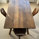 Table with its 4 brutalist chairs from the 1960s.