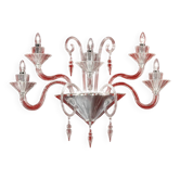 Applique murale en verre Murano "Rigadin" impérial en verre transparent