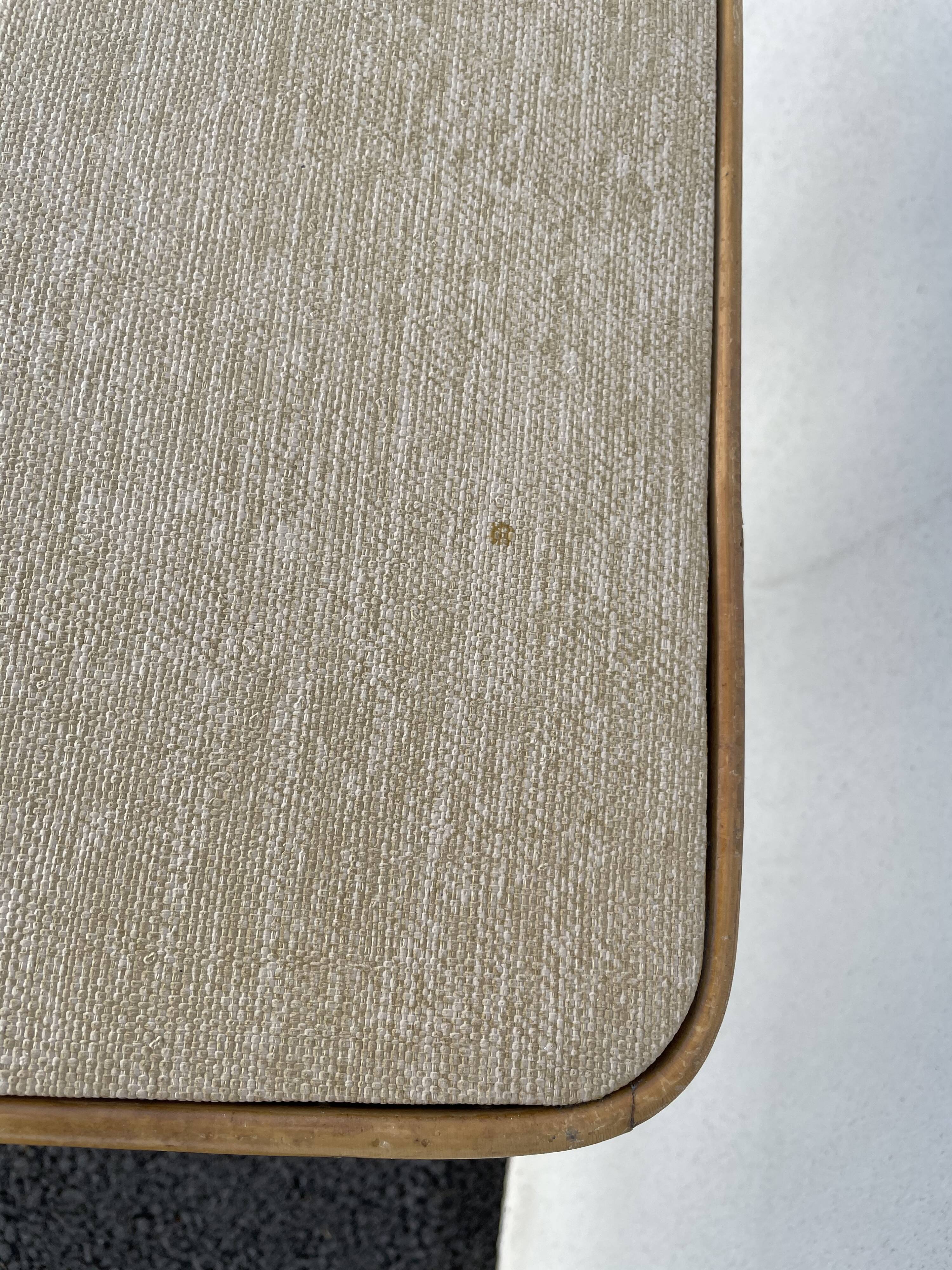 Rattan table vintage compass feet