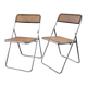 Paire de chaises pliantes cannées