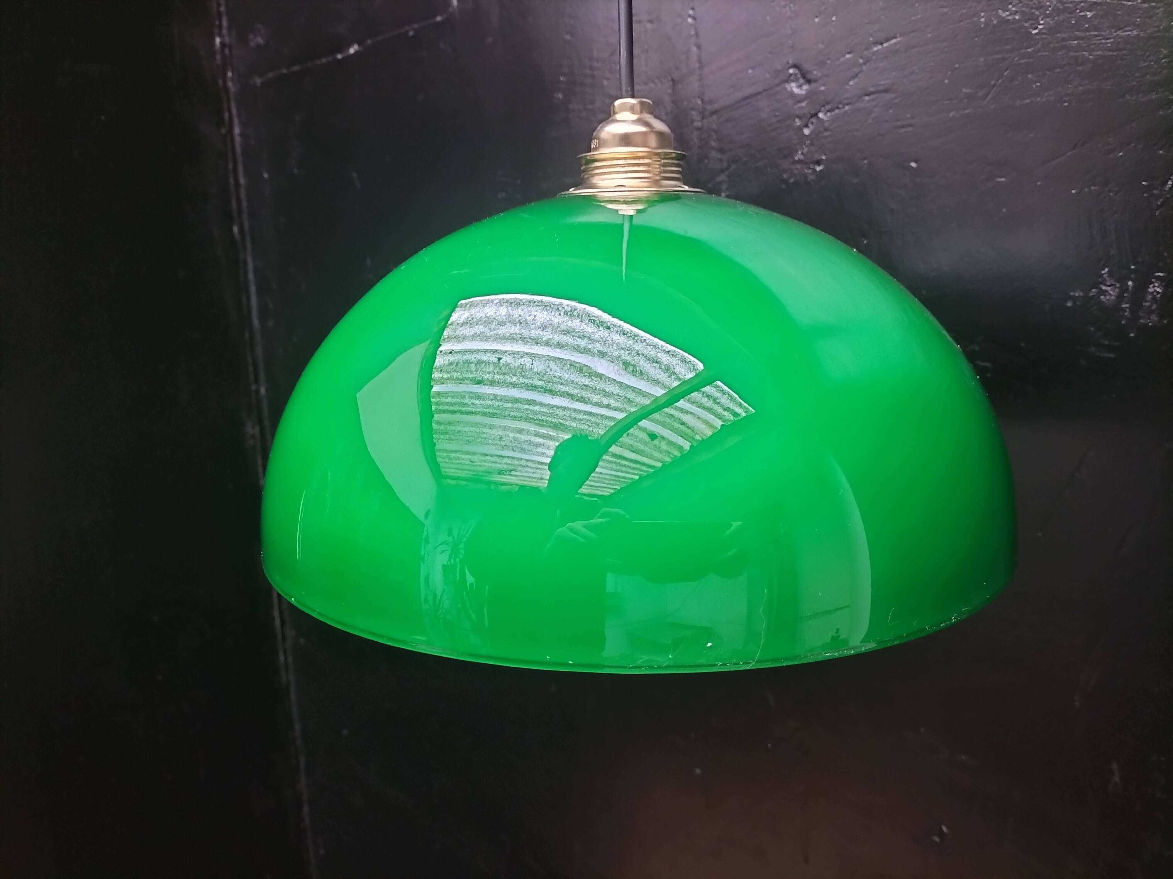 Green opaline pendant light