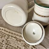 Antique coffee maker in enamelled sheet metal