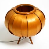Very rare Mid Century Modern birch bentwood lamella tripod Table Lamp