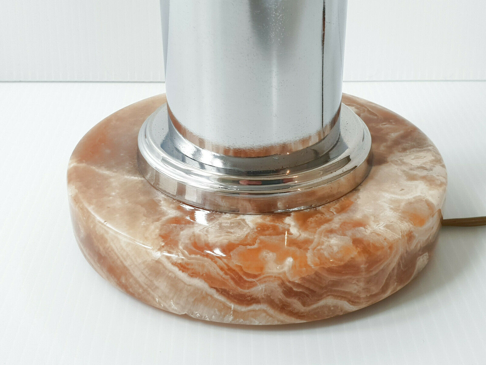 Pied de lampe de table 1970 marbre & chrome