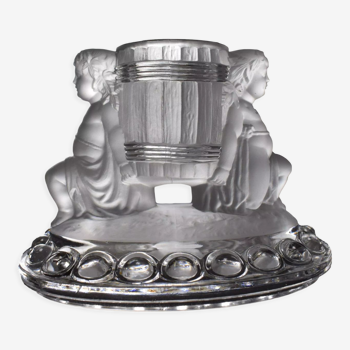 Match holder in frosted crystal of Baccarat