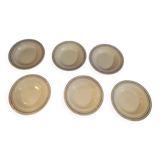 6 blue hollow plates porcelain Gien iron earth