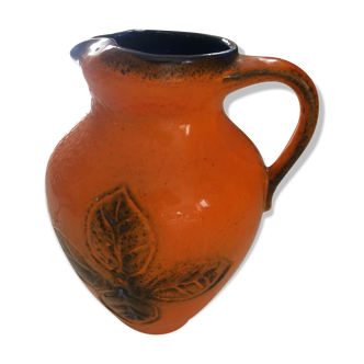 Pitcher in orange varnished sandstone, 70s