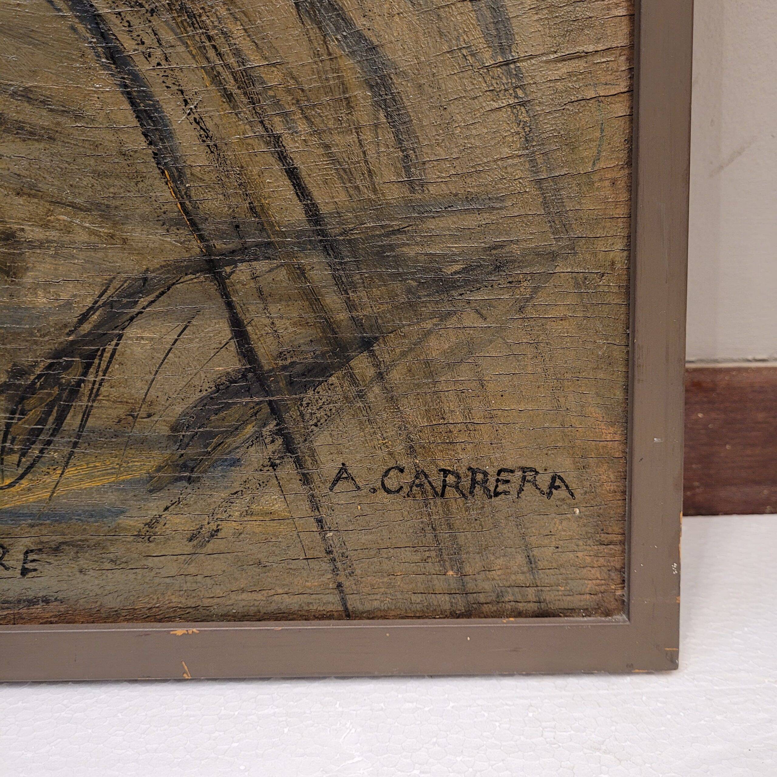 Oil on panel "Roquelaure", Agustín Carrera, Art Deco, early 20th century – Spain