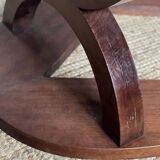 Coffee table in wood, marble and onyx.