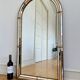 Large vintage Spanish Venetian-style wall mirror, brass, 1980s Hollywood Regency