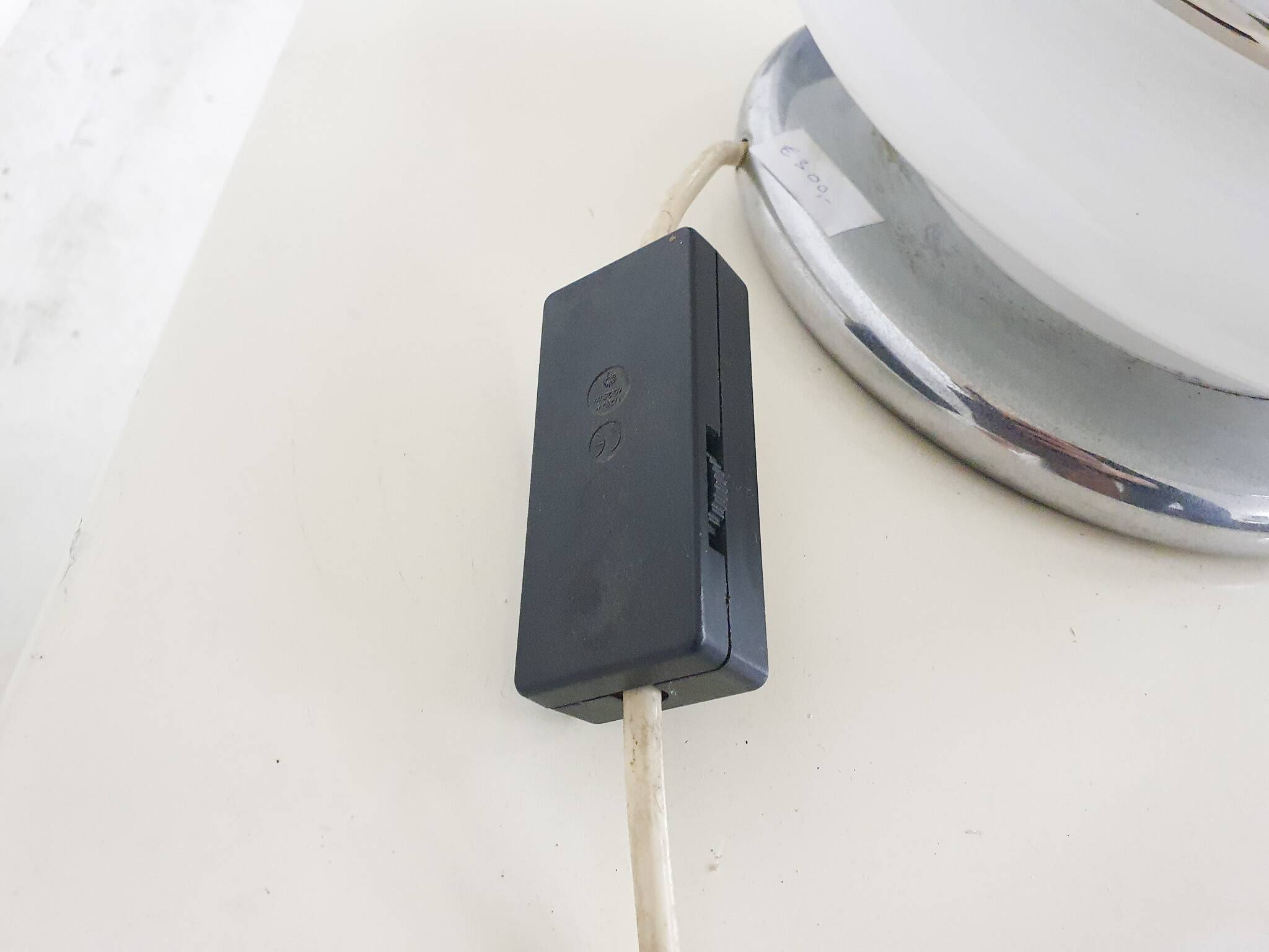 White chrome and opal table light by Leclaire and Schafer, Germany, 1970's