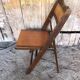 Chaise Pliante Bois + Assise & Dossier Skaï Orange Vintage