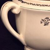 Antique sugar bowl, in Gien earthenware, Model Valence A040