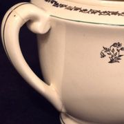 Antique sugar bowl, in Gien earthenware, Model Valence A040