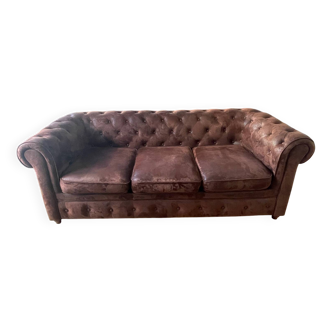 Canapé Chesterfield en suédine