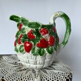 Pitcher carafe vintage slip pattern strawberries