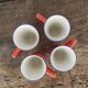 4 red ceramic mugs, Churchill England