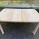 Scandinavian extendable dining table renovated in solid wood 180cm