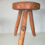 Brutalist wooden stool