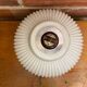 Antique Pendant Lamp Opaline White Saucer Shape Ribbed Vintage